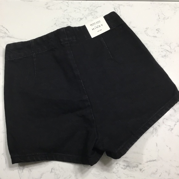 Brave Soul Denim Studio Mindy High Waisted Lace up Shorts Black 10/38 - Picture 9 of 11